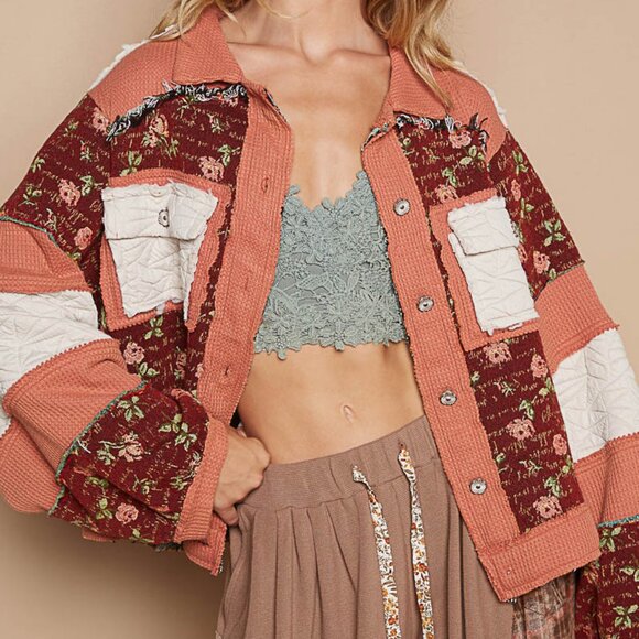 Just In! Pol Quilted Button down Jacket NWT Size S-L - Picture 3 of 5